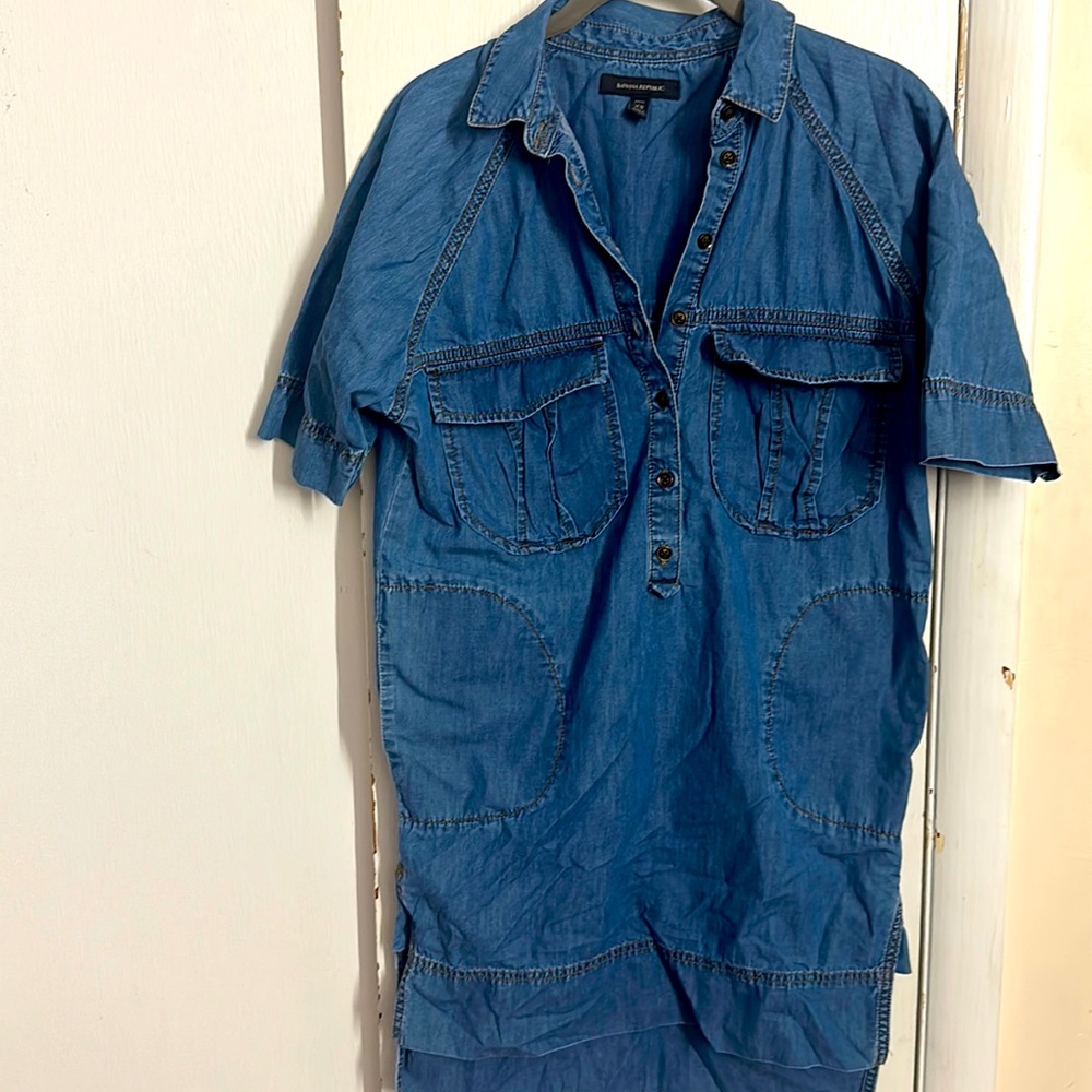 Banana Republic Short Sleeve Denim Dress Size XS Petite